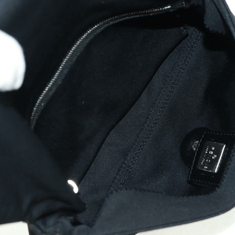 【日本直送】FENDI Mamma 水桶單肩包 Jersey 黑色銀色 Auth am10561V-9