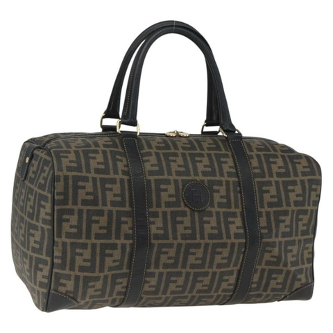 FENDI Zucca 帆布波士頓包棕色黑色正品 157227