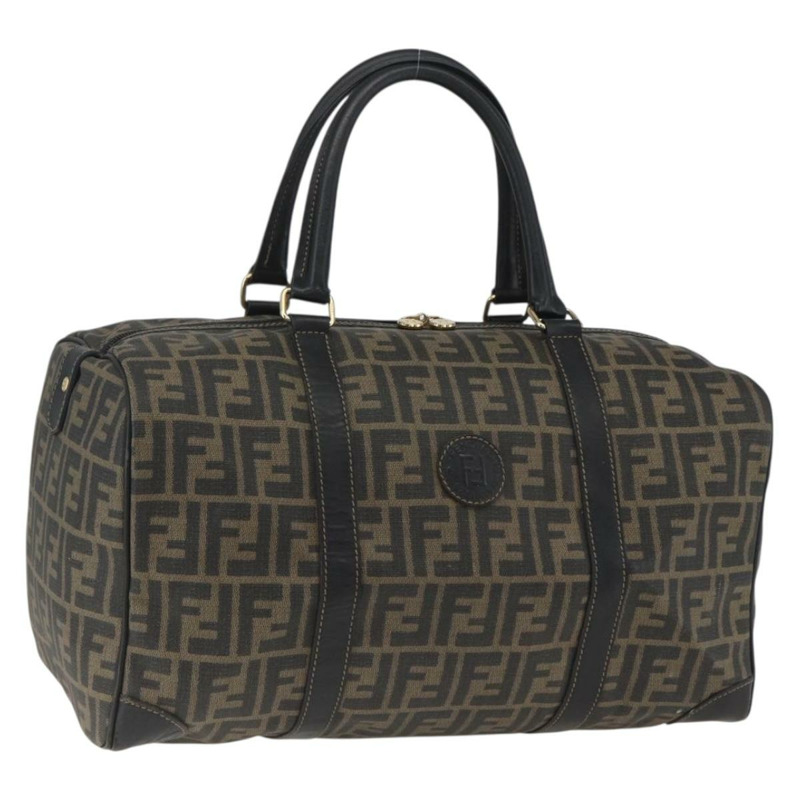 【日本直送】FENDI Zucca 帆布波士頓包棕色黑色正品 157227-0