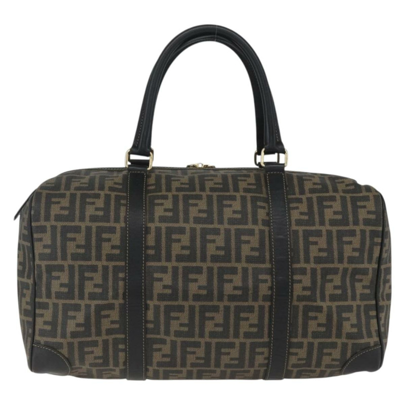 【日本直送】FENDI Zucca 帆布波士頓包棕色黑色正品 157227-1