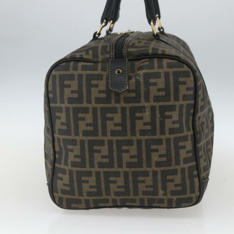 【日本直送】FENDI Zucca 帆布波士頓包棕色黑色正品 157227-3