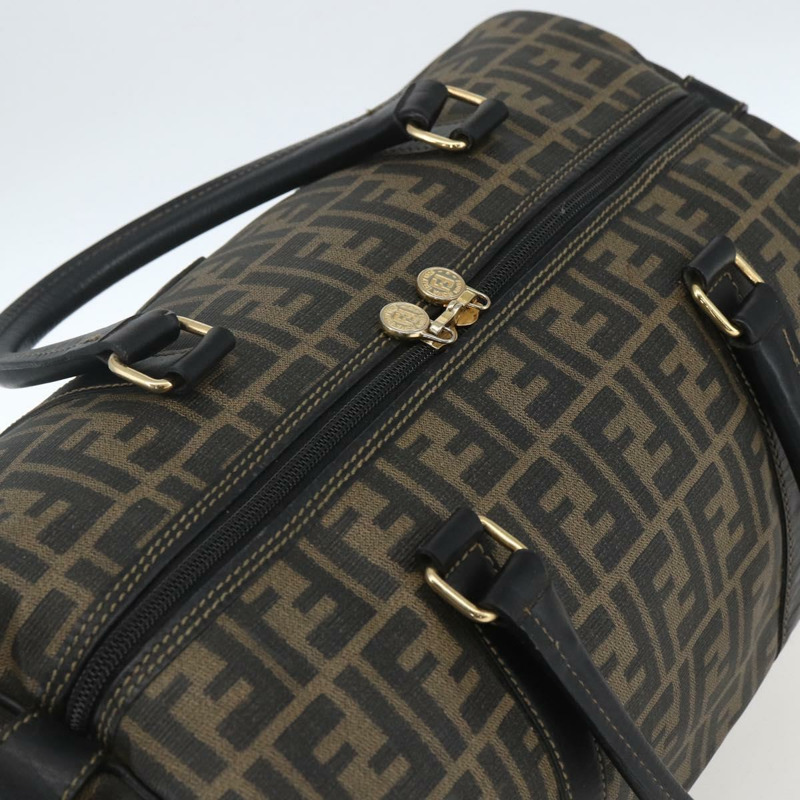 【日本直送】FENDI Zucca 帆布波士頓包棕色黑色正品 157227-5