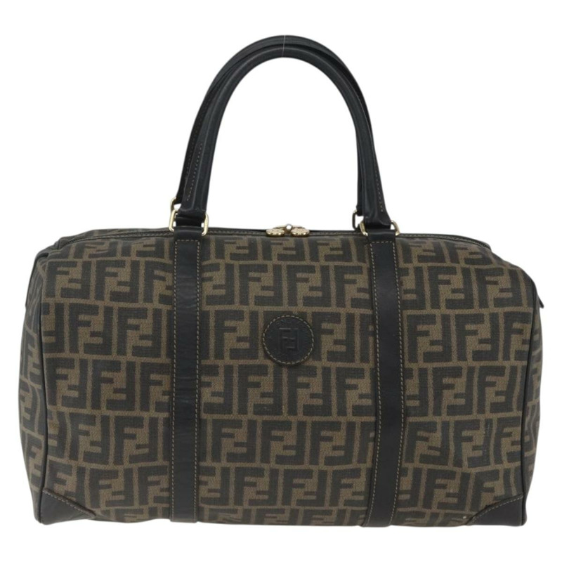 【日本直送】FENDI Zucca 帆布波士頓包棕色黑色正品 157227-12