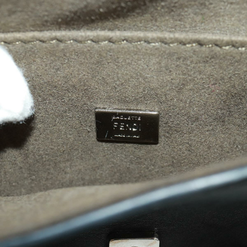 【日本直送】FENDI 雙鏈迷你法國包，皮革材質，黑色、藍色、銀色可選，正品 am10649V-23