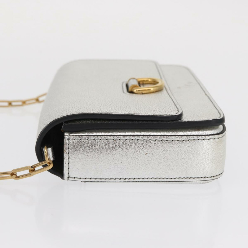 【日本直送】BURBERRY 鏈條單肩包 皮革 金色銀色 正品 ka1604M-3