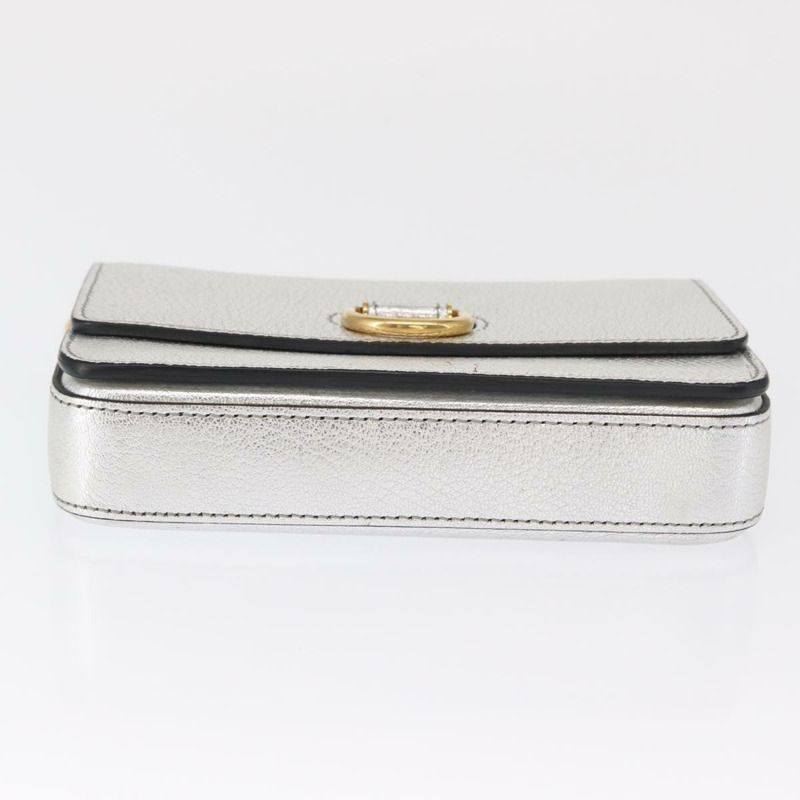 【日本直送】BURBERRY 鏈條單肩包 皮革 金色銀色 正品 ka1604M-4