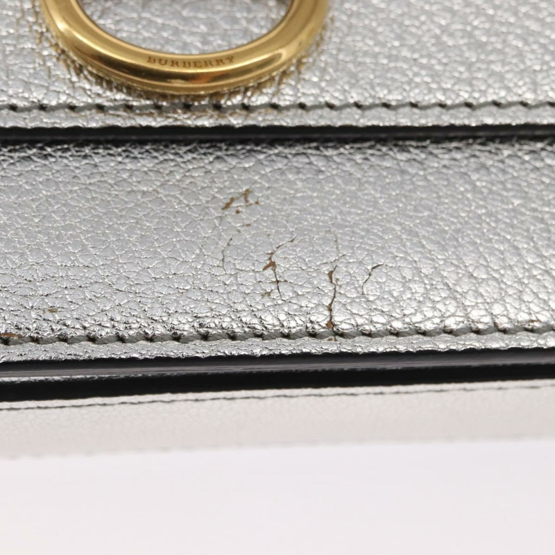 【日本直送】BURBERRY 鏈條單肩包 皮革 金色銀色 正品 ka1604M-8