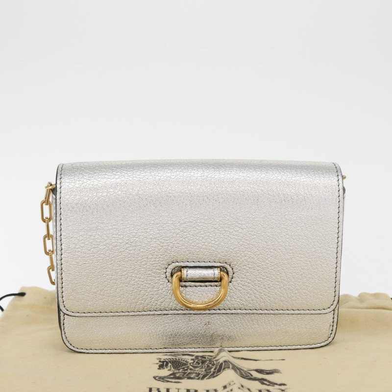 【日本直送】BURBERRY 鏈條單肩包 皮革 金色銀色 正品 ka1604M-11