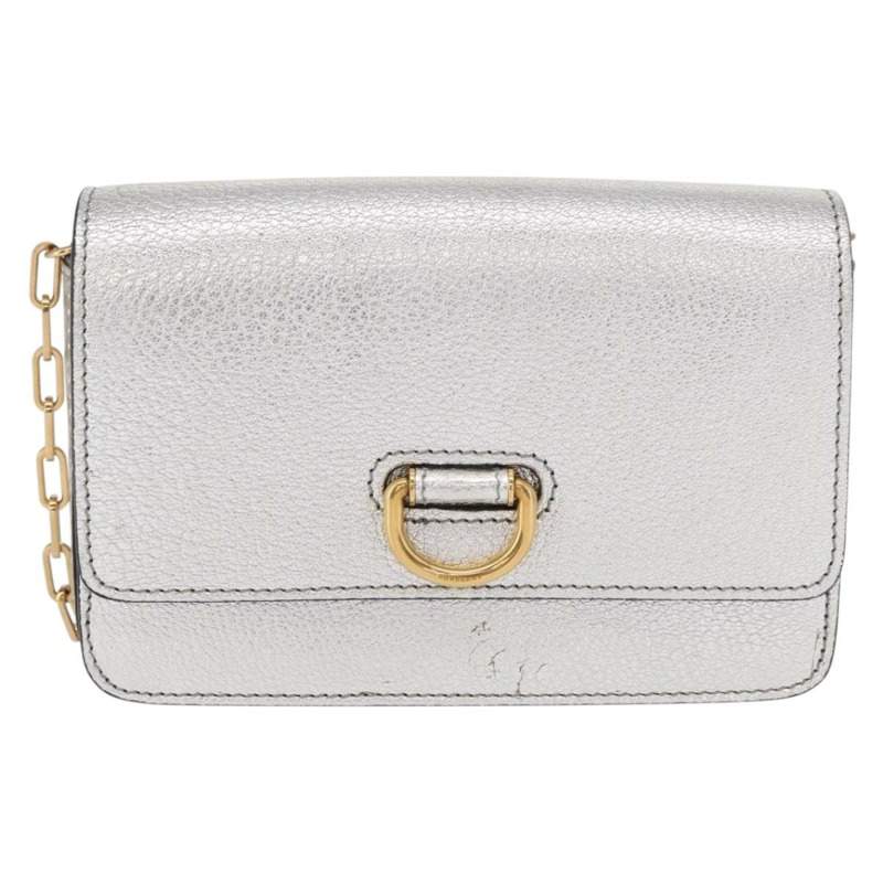 【日本直送】BURBERRY 鏈條單肩包 皮革 金色銀色 正品 ka1604M-12