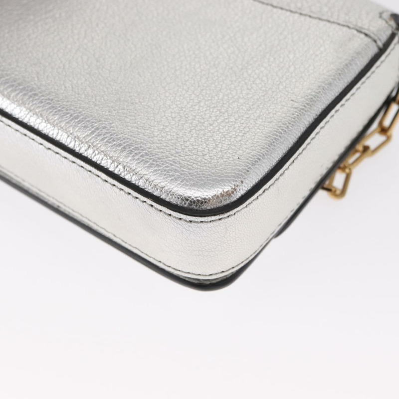 【日本直送】BURBERRY 鏈條單肩包 皮革 金色銀色 正品 ka1604M-16