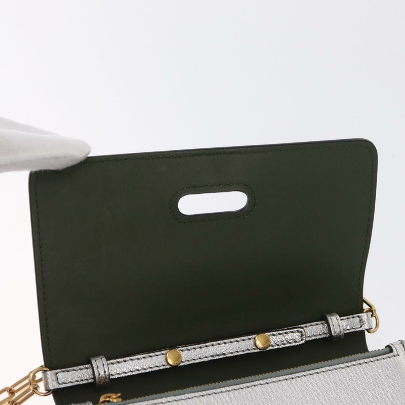 【日本直送】BURBERRY 鏈條單肩包 皮革 金色銀色 正品 ka1604M-18