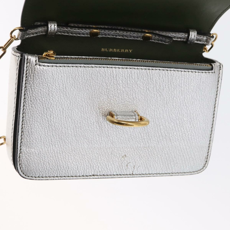 【日本直送】BURBERRY 鏈條單肩包 皮革 金色銀色 正品 ka1604M-19