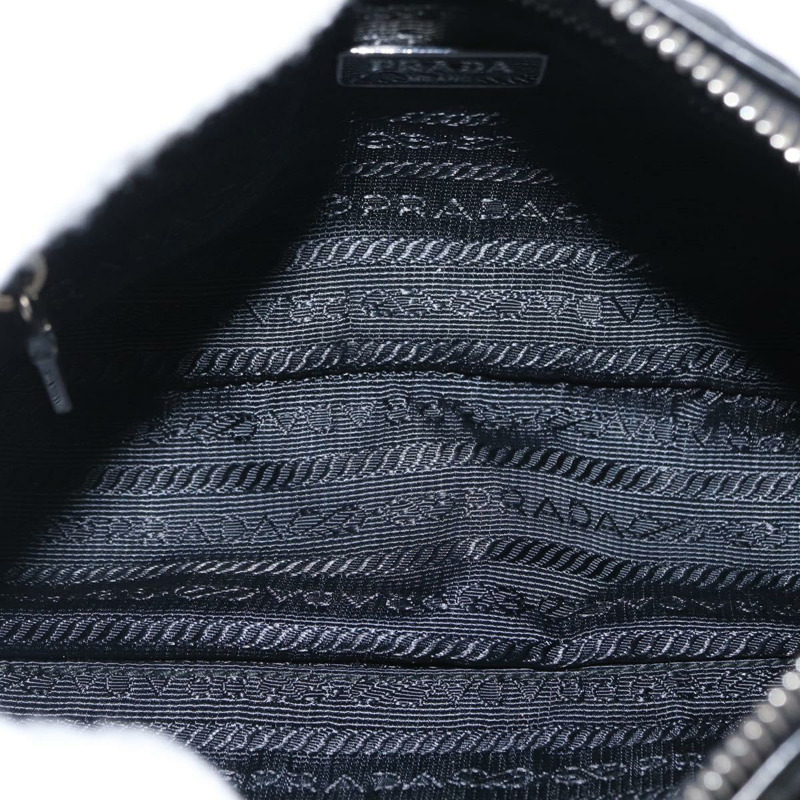 【日本直送】PRADA 鏈條配件包 尼龍 銀黑色 正品 ka1618SAM-9