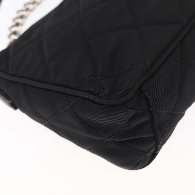 【日本直送】PRADA 鏈條配件包 尼龍 銀黑色 正品 ka1618SAM-17