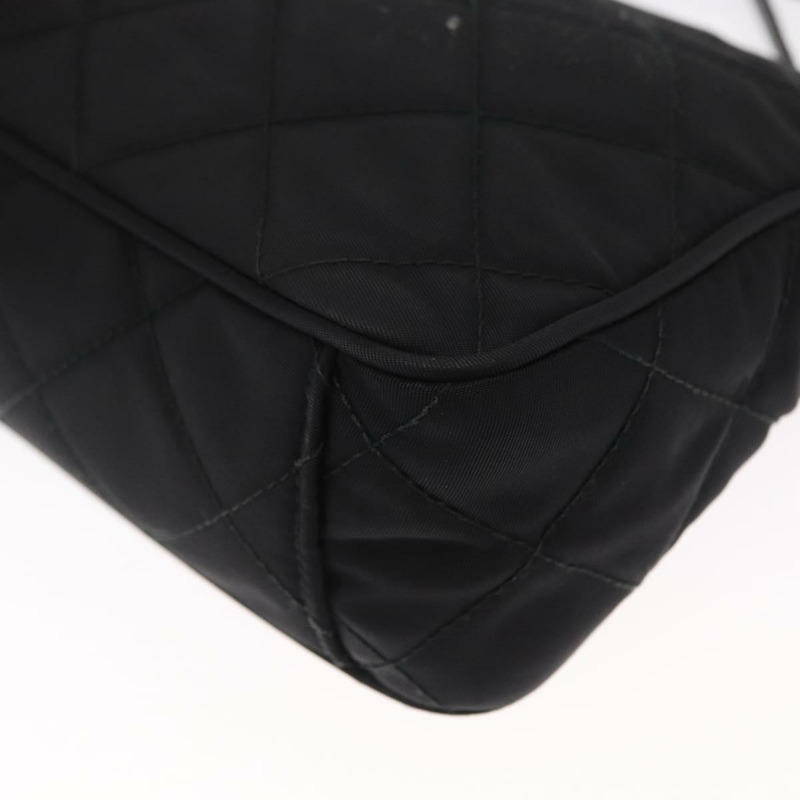 【日本直送】PRADA 鏈條配件包 尼龍 銀黑色 正品 ka1618SAM-18