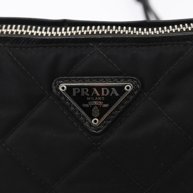 【日本直送】PRADA 鏈條配件包 尼龍 銀黑色 正品 ka1618SAM-19