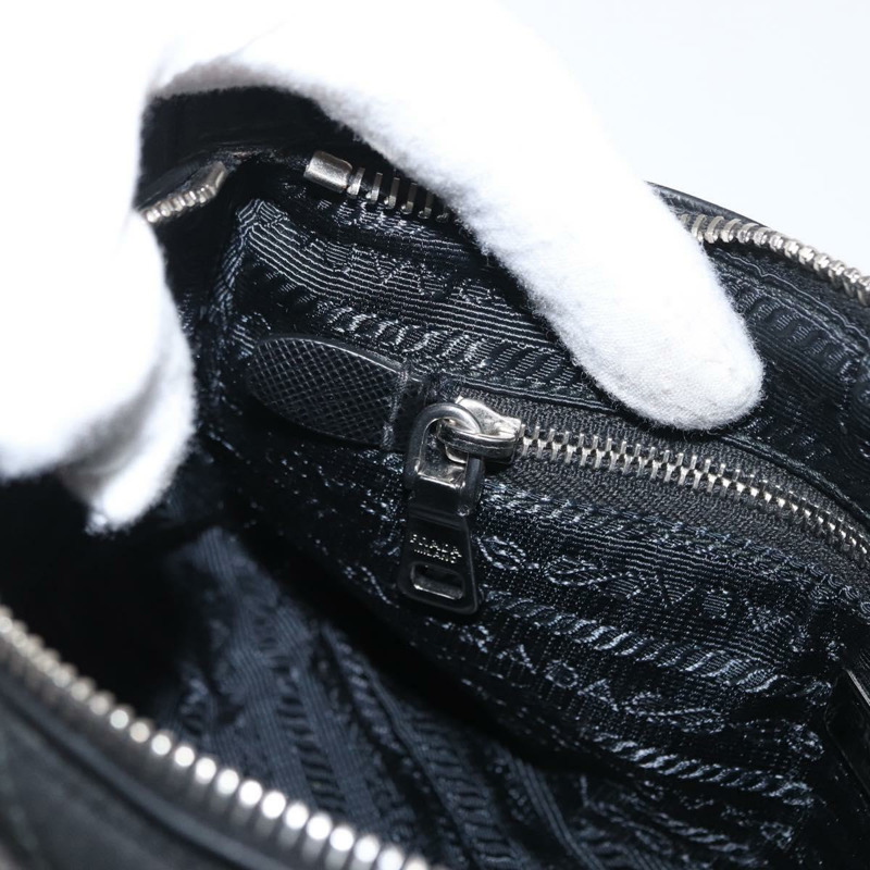 【日本直送】PRADA 鏈條配件包 尼龍 銀黑色 正品 ka1618SAM-24