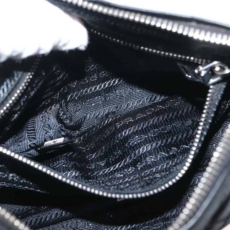 【日本直送】PRADA 鏈條配件包 尼龍 銀黑色 正品 ka1618SAM-25