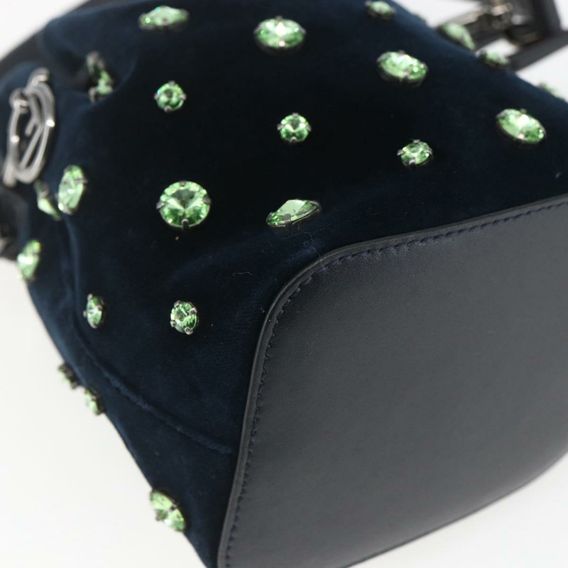 【日本直送】FENDI Montresor 迷你肩背包 絲絨海軍藍 正品 ka1684M-9