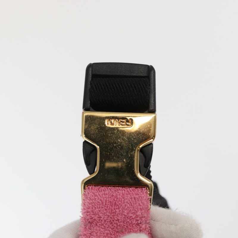 【日本直送】FENDI Zucca帆布迷你Mamma Baguette單肩包，兩用款，粉金配色，正品編號165907SM-8