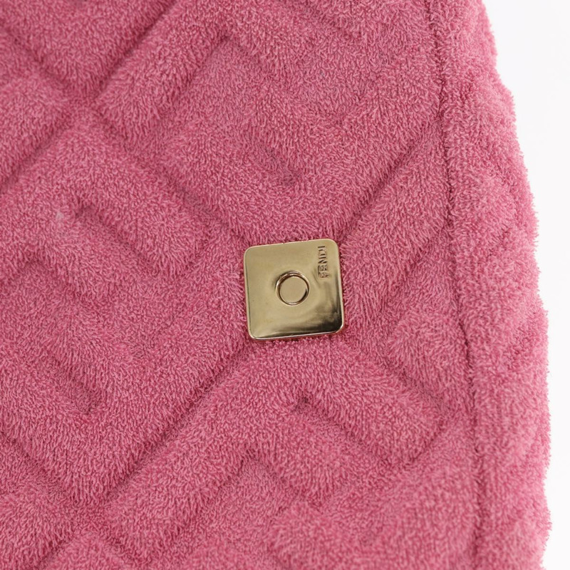 【日本直送】FENDI Zucca帆布迷你Mamma Baguette單肩包，兩用款，粉金配色，正品編號165907SM-21
