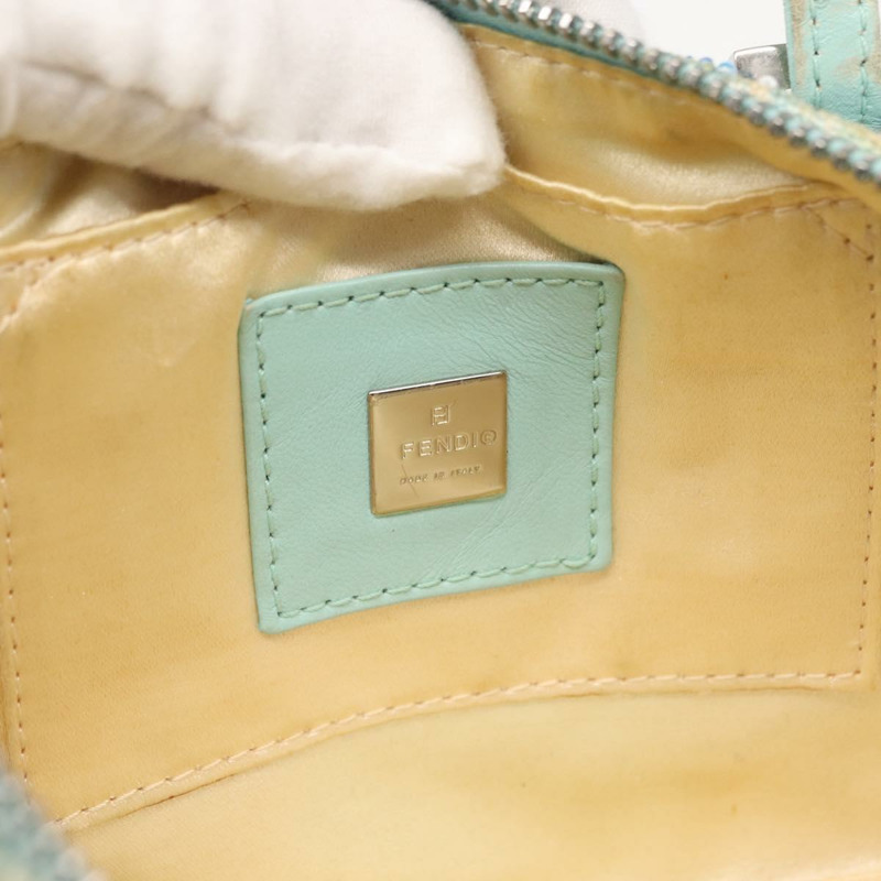【日本直送】FENDI 串珠手袋 帆布 藍色 銀色 正品 165940SAV-18