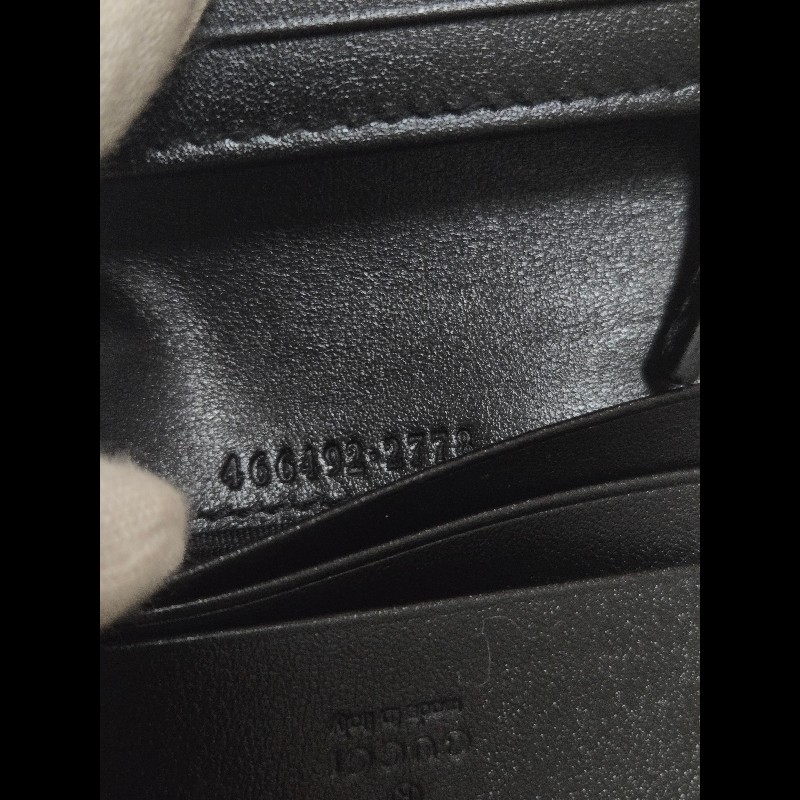 Gucci 古馳 GG Marmont 黑金絎縫皮革對折短夾/卡夾包 🈶原廠盒-12