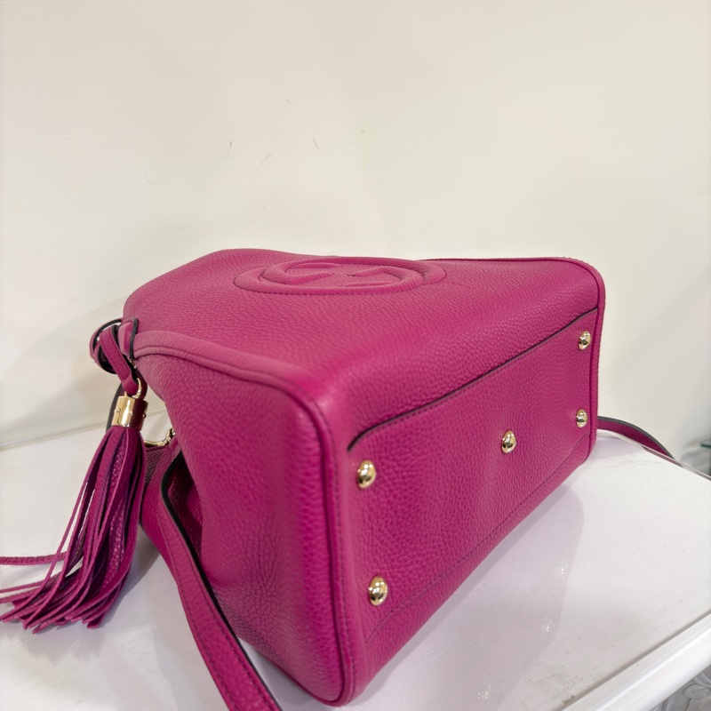 🈶台灣購證 #荔枝皮 #超便宜💰 Gucci soho流蘇斜挎包 #紫氣東來#大紅大紫-4