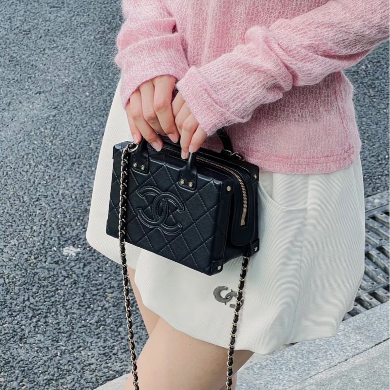 #全網最低💰 #芯片款 #近新全配 香奈兒22B大logo盒子包vanity case-5