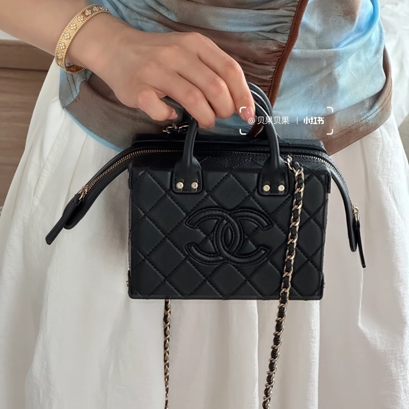 #全網最低💰 #芯片款 #近新全配 香奈兒22B大logo盒子包vanity case-10