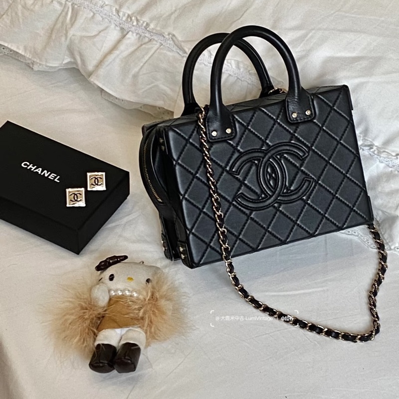 #全網最低💰 #芯片款 #近新全配 香奈兒22B大logo盒子包vanity case-20
