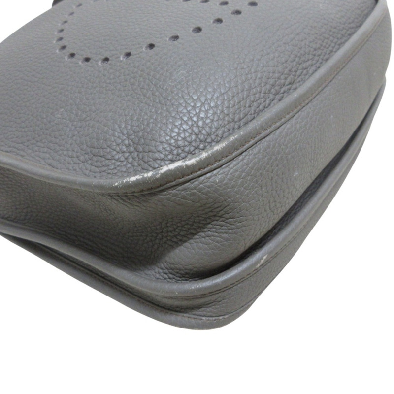 愛馬仕 Evelyn 3 GM 女士單背包，Taurillon Clemence Etain 布料-4