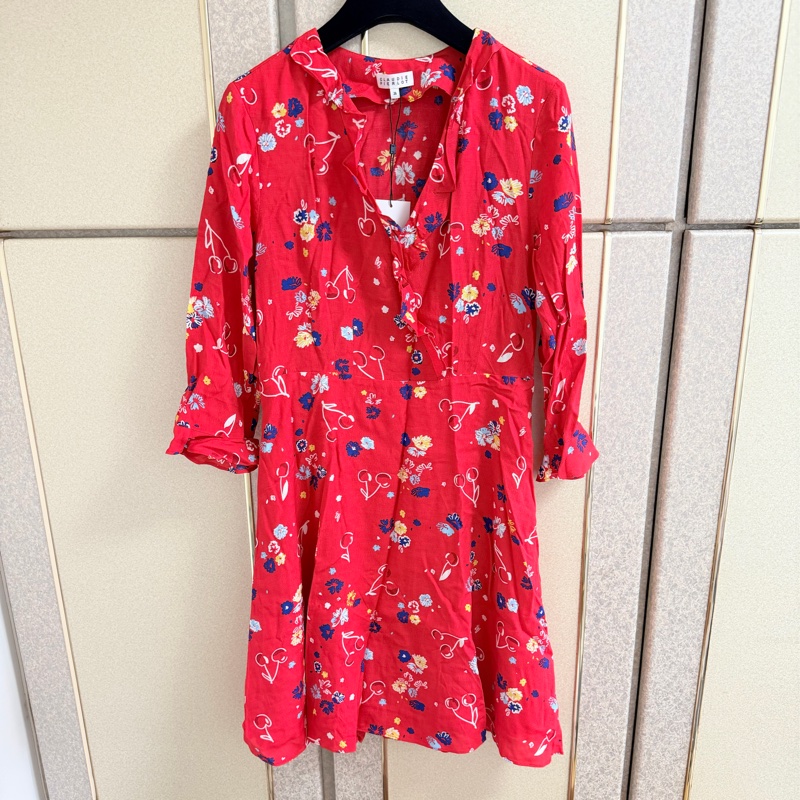 全新Claudie Pierlot 正品紅色質感長袖洋裝-4