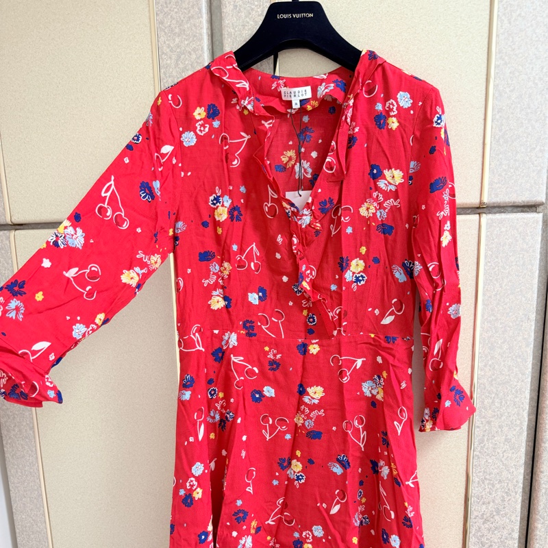 全新Claudie Pierlot 正品紅色質感長袖洋裝-8