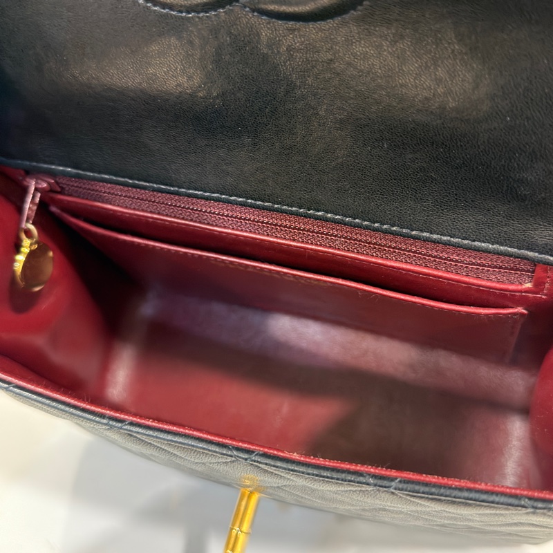 #24k金 #老香 #Vintage 香奈兒黑金Kelly handle bag手提晚宴包 絕版收藏✨-17