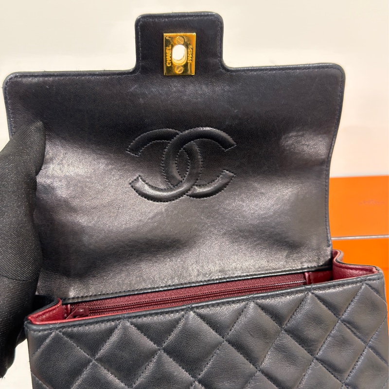 #24k金 #老香 #Vintage 香奈兒黑金Kelly handle bag手提晚宴包 絕版收藏✨-19