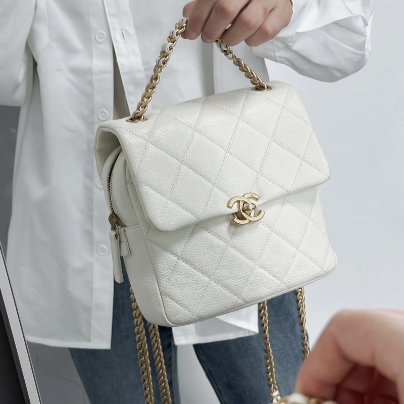 #荔枝皮 #芯片款 #年底甩賣💰 #全配 香奈兒22p白金鏈條雙肩包-1