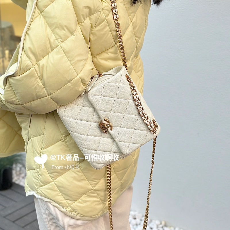 #荔枝皮 #芯片款 #年底甩賣💰 #全配 香奈兒22p白金鏈條雙肩包-8