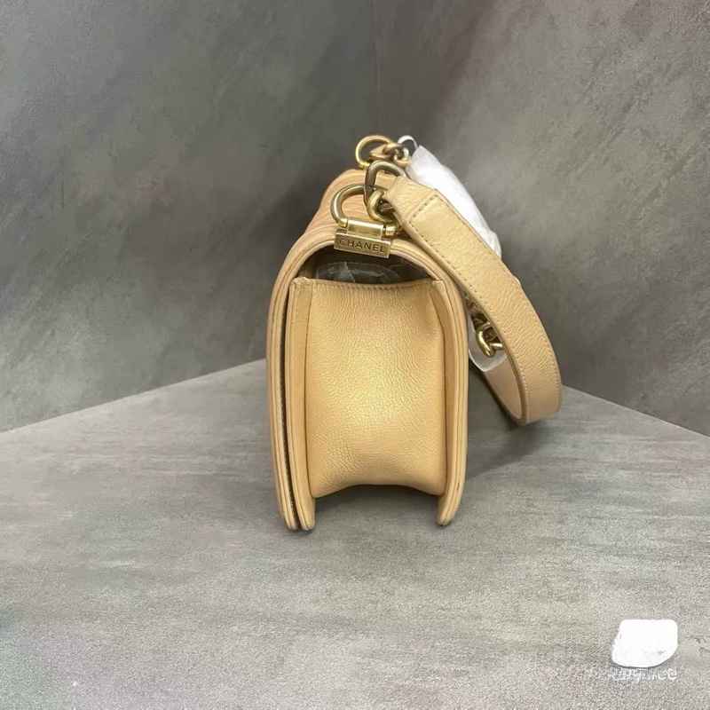 Chanel香奈儿 金色幻彩牛皮leboy中号 20开带卡-2