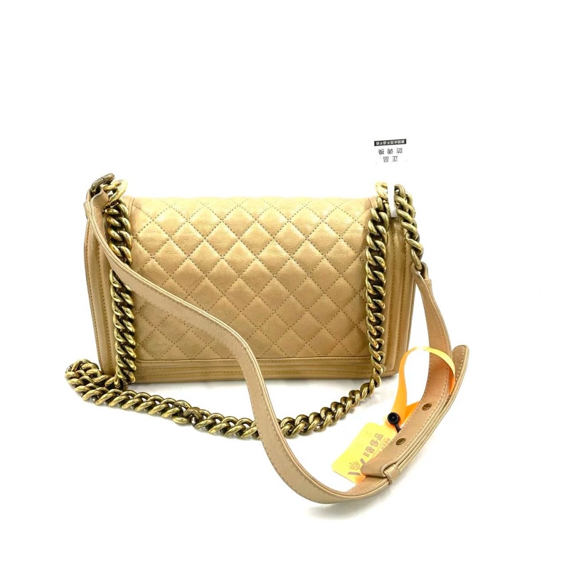 Chanel香奈儿 金色幻彩牛皮leboy中号 20开带卡-9