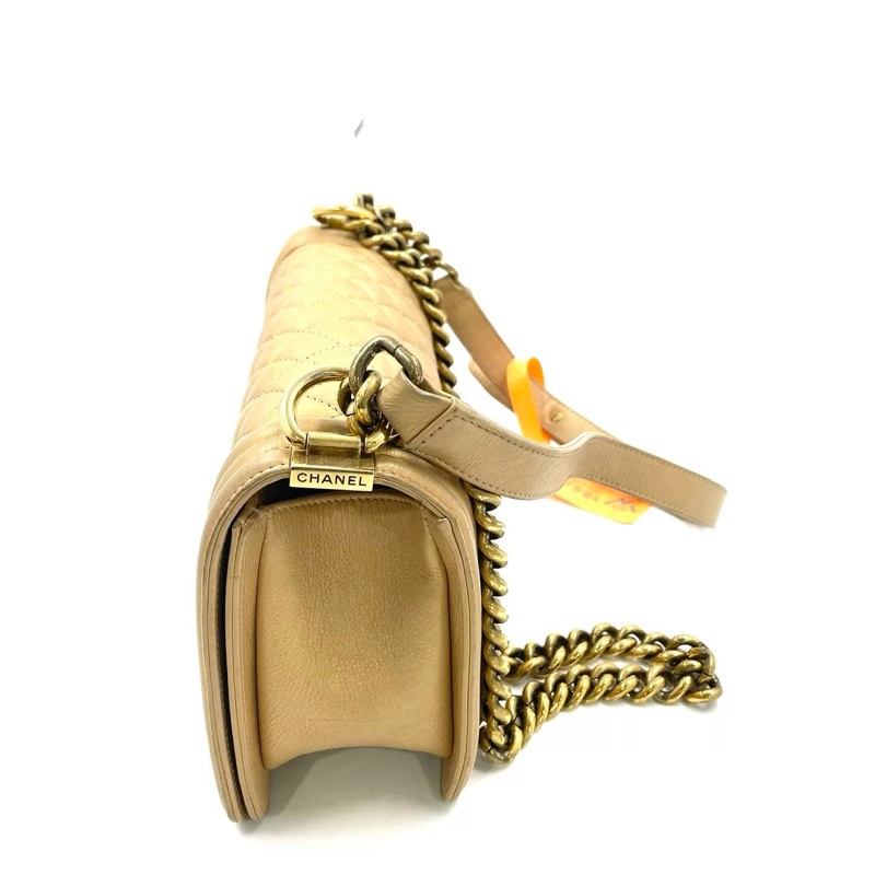 Chanel香奈儿 金色幻彩牛皮leboy中号 20开带卡-11