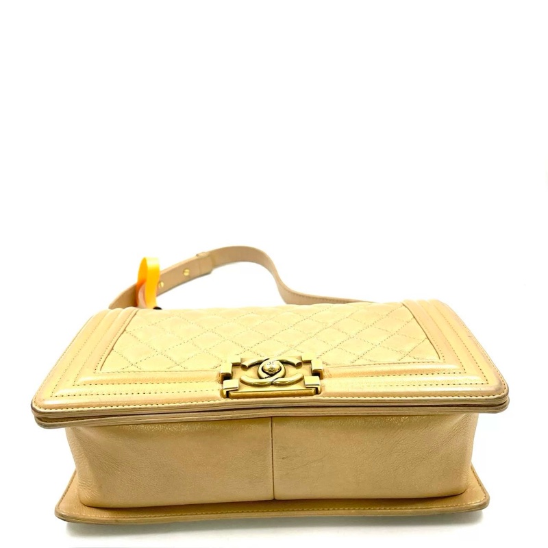 Chanel香奈儿 金色幻彩牛皮leboy中号 20开带卡-13