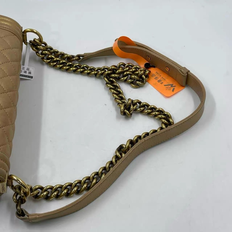 Chanel香奈儿 金色幻彩牛皮leboy中号 20开带卡-20