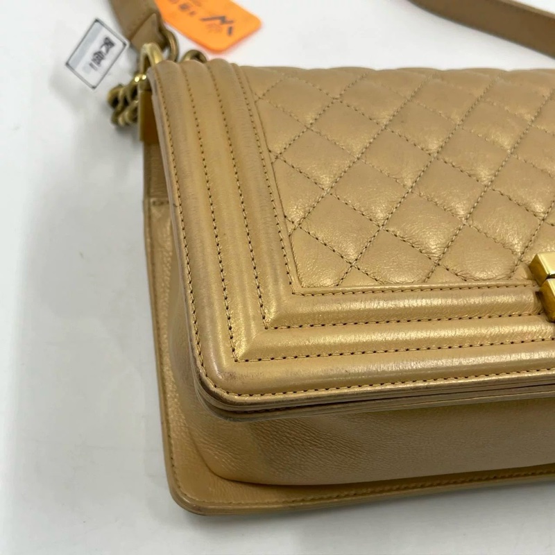 Chanel香奈儿 金色幻彩牛皮leboy中号 20开带卡-22