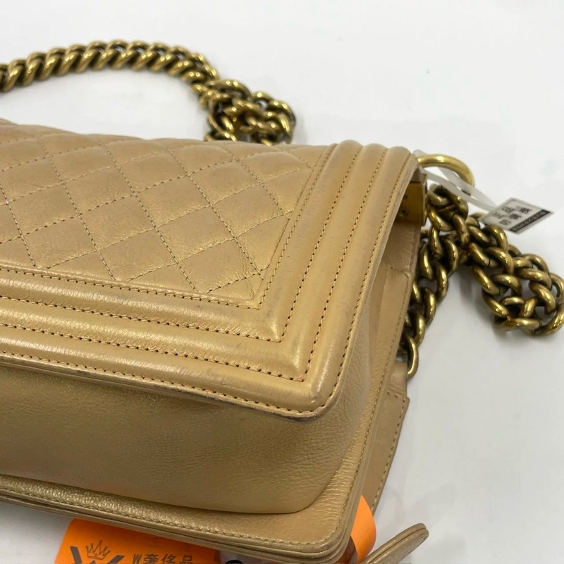 Chanel香奈儿 金色幻彩牛皮leboy中号 20开带卡-23