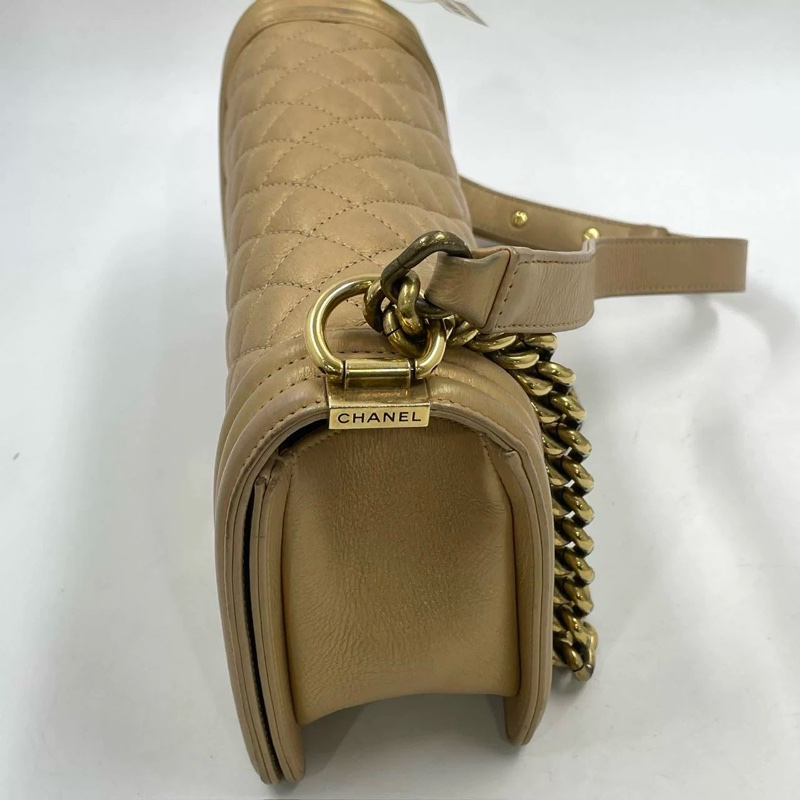 Chanel香奈儿 金色幻彩牛皮leboy中号 20开带卡-26