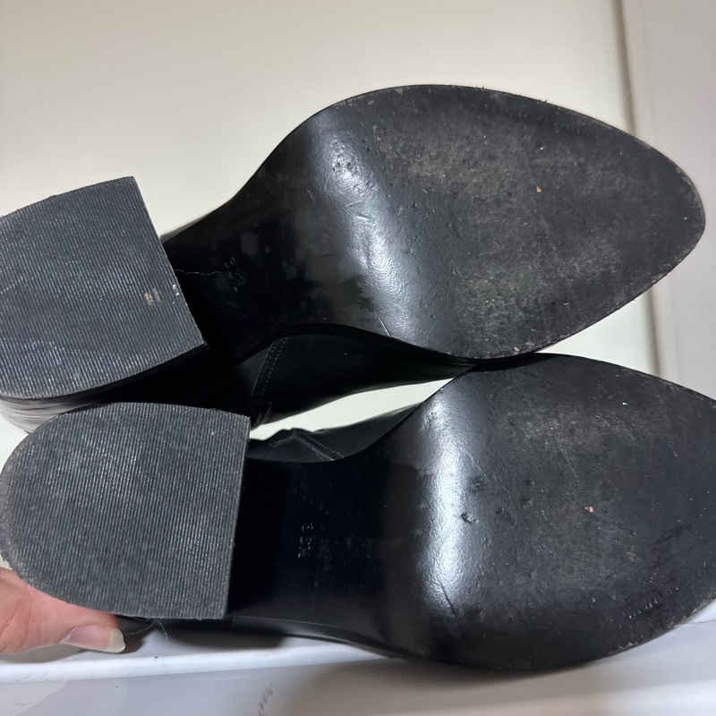 Alexander Wang 玫瑰金 全皮 簍空後跟短靴 黑色 36.5-5