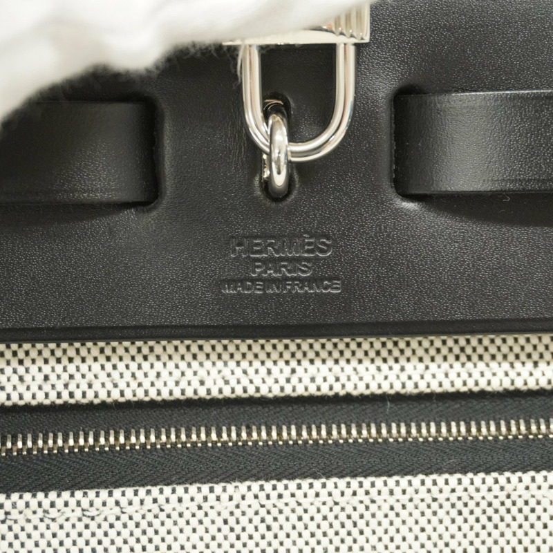 愛馬仕 Hermès Airbag Zip PM 手提包，Toile H Berline 帆布材質，黑色，帶 C 字印記，女士兩用包-4