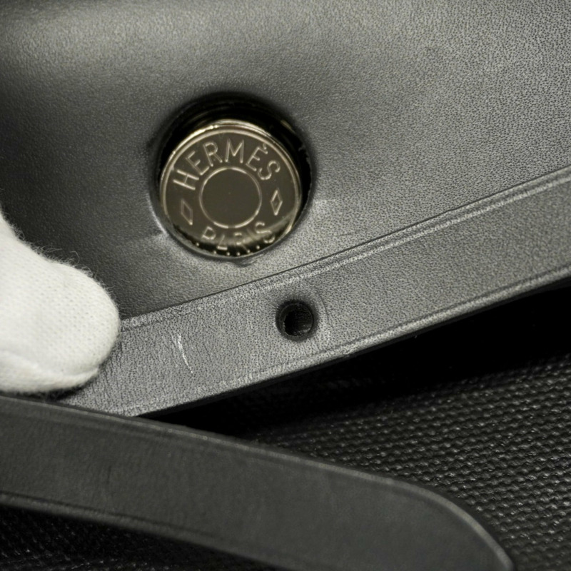 愛馬仕 Hermès Airbag Zip PM 手提包，Toile H Berline 帆布材質，黑色，帶 C 字印記，女士兩用包-6