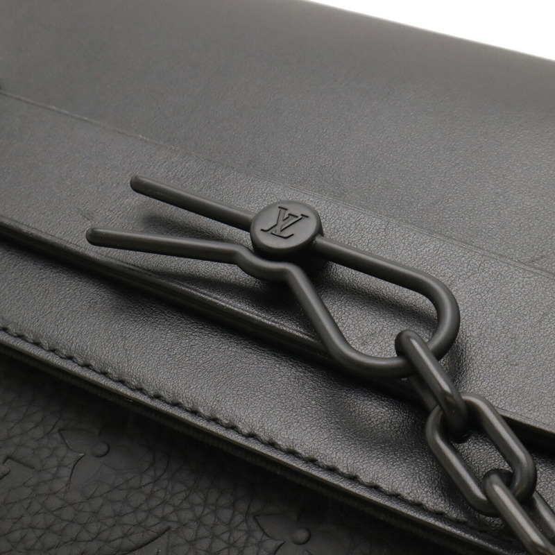 路易威登 Monogram Taurillon Pochette Steamer 手拿包，黑色，黑色，M80140-4